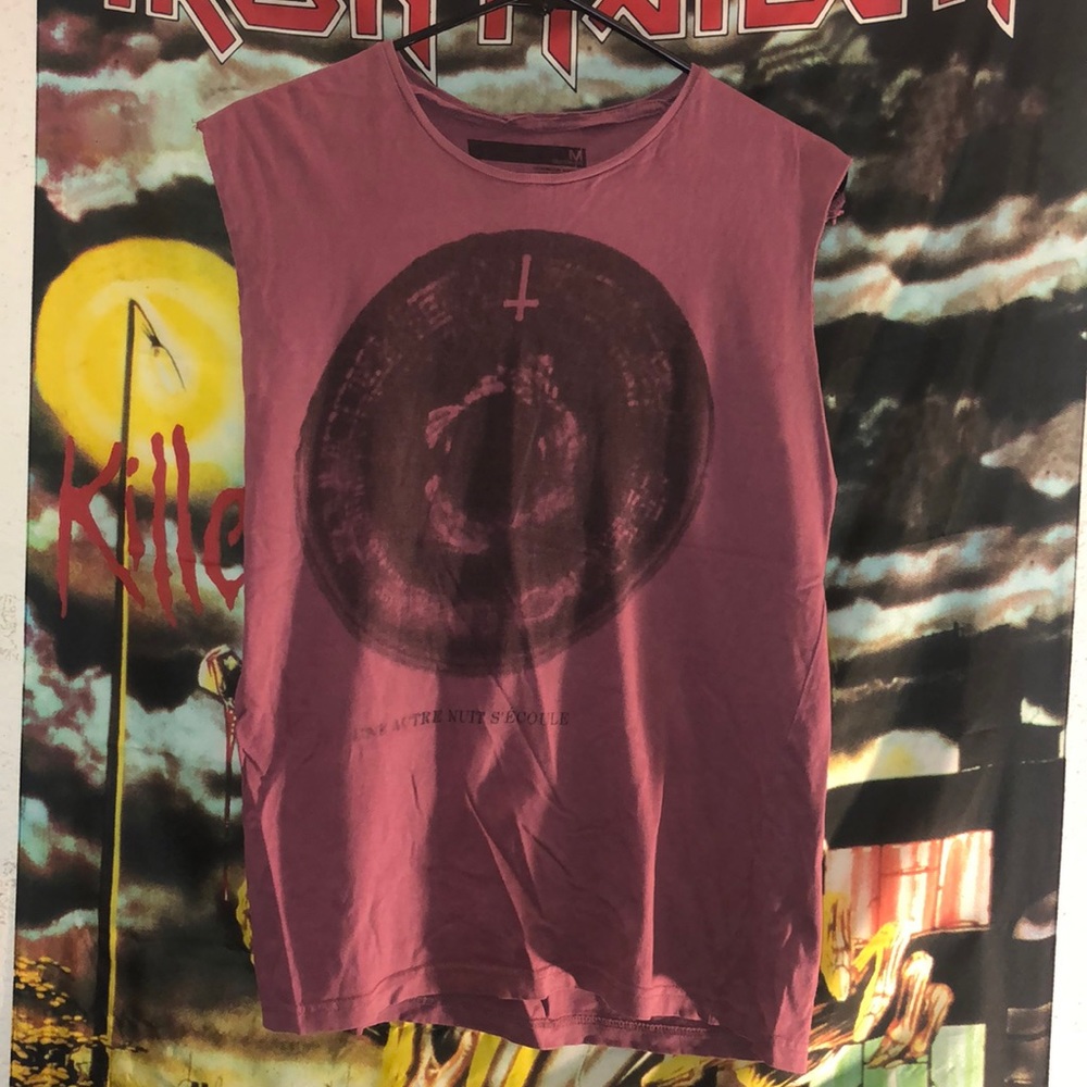 Upside Down Cross eyeball cutoff sleeves tank top